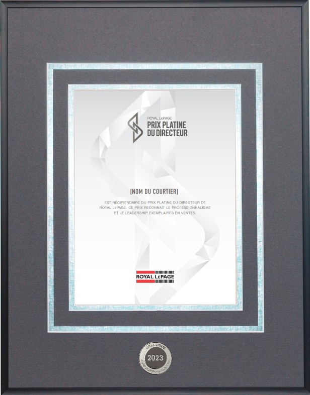 Prix Platine du directeur MC de Royal LePage MD Prix Platine du directeur MC de Royal LePage MD